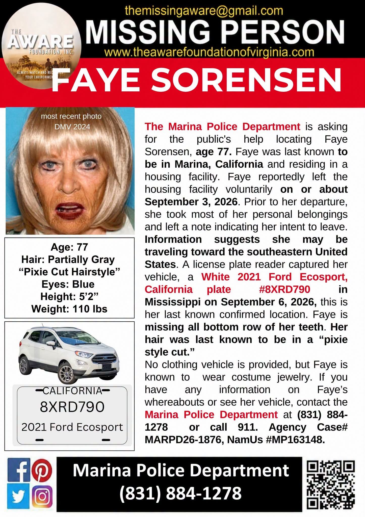 Flyer photo — Faye Sorensen