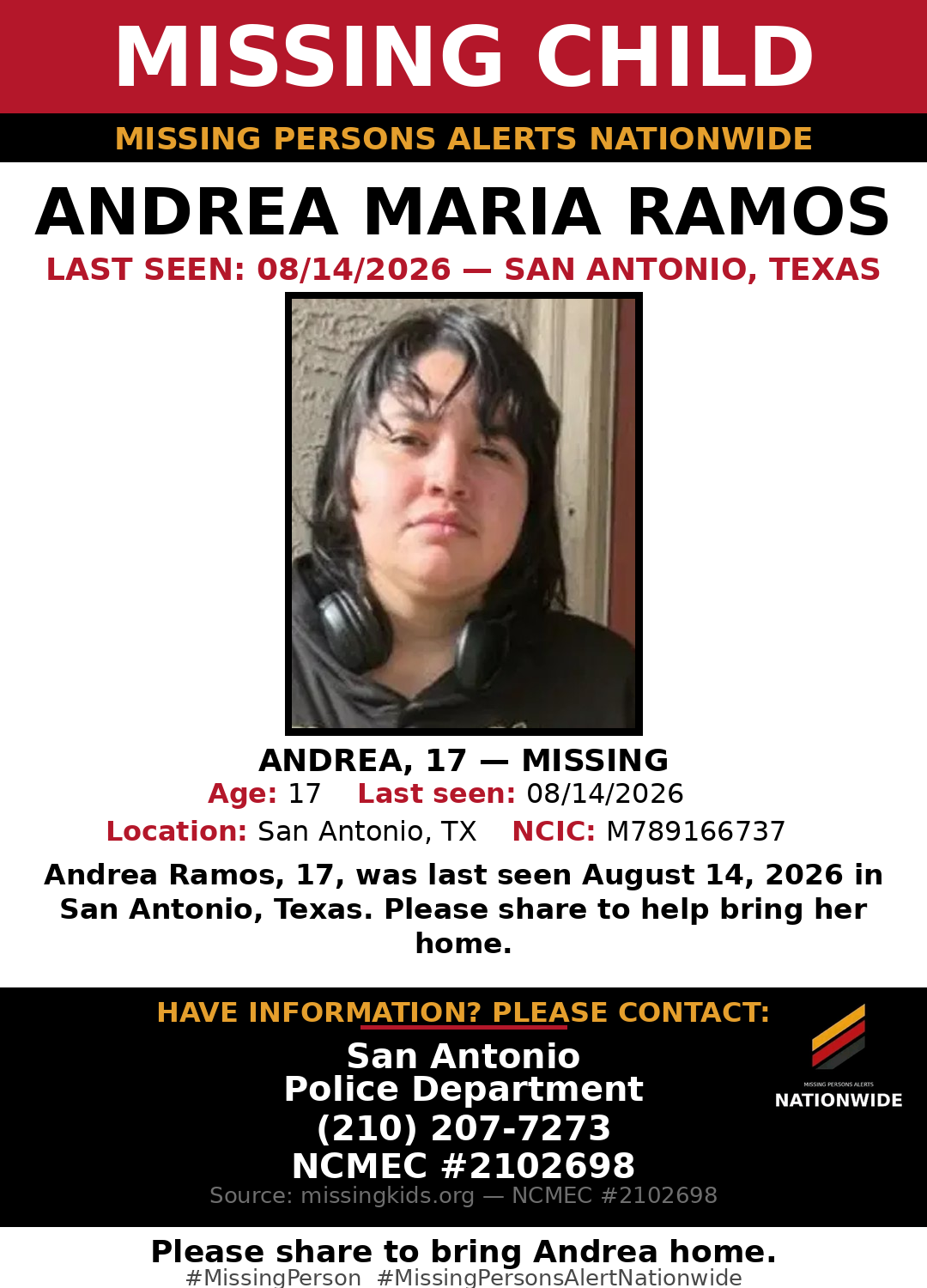 Flyer photo — Andrea Maria Ramos