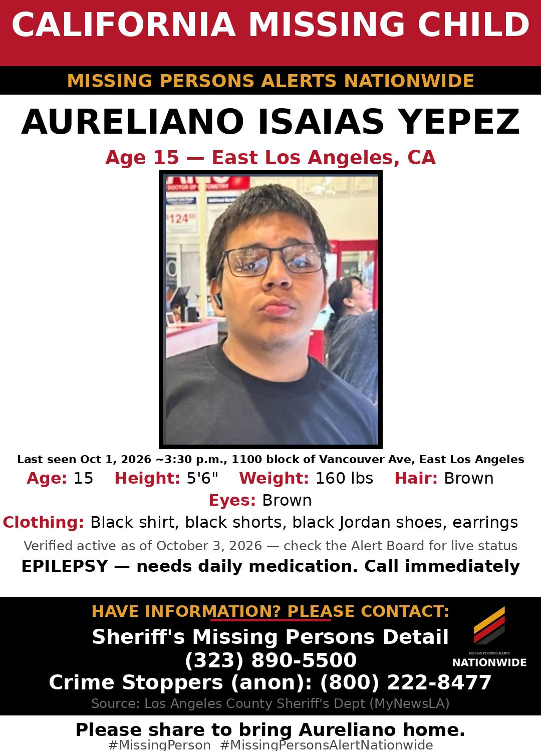Flyer photo — Aureliano Isaias Yepez