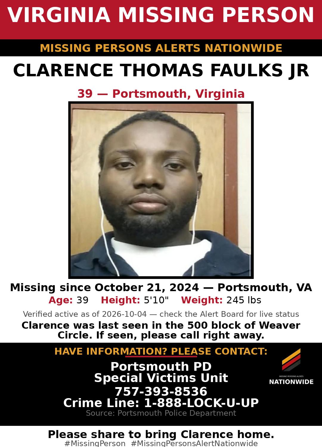 Flyer photo — Clarence Thomas Faulks Jr