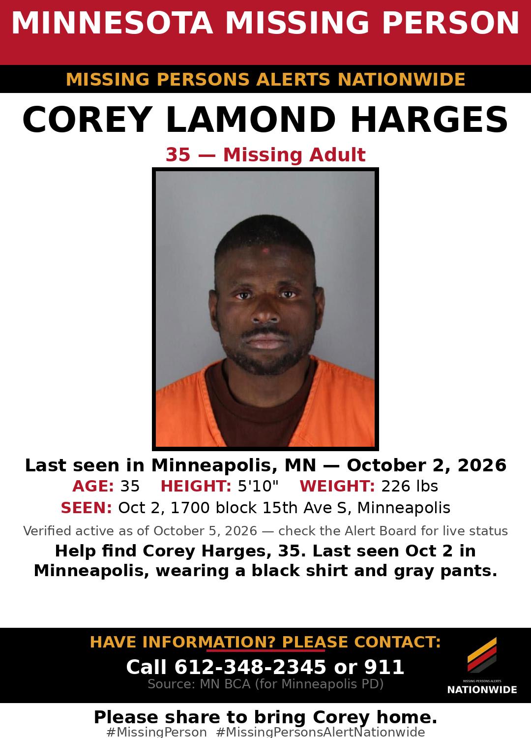 Flyer photo — Corey Lamond Harges