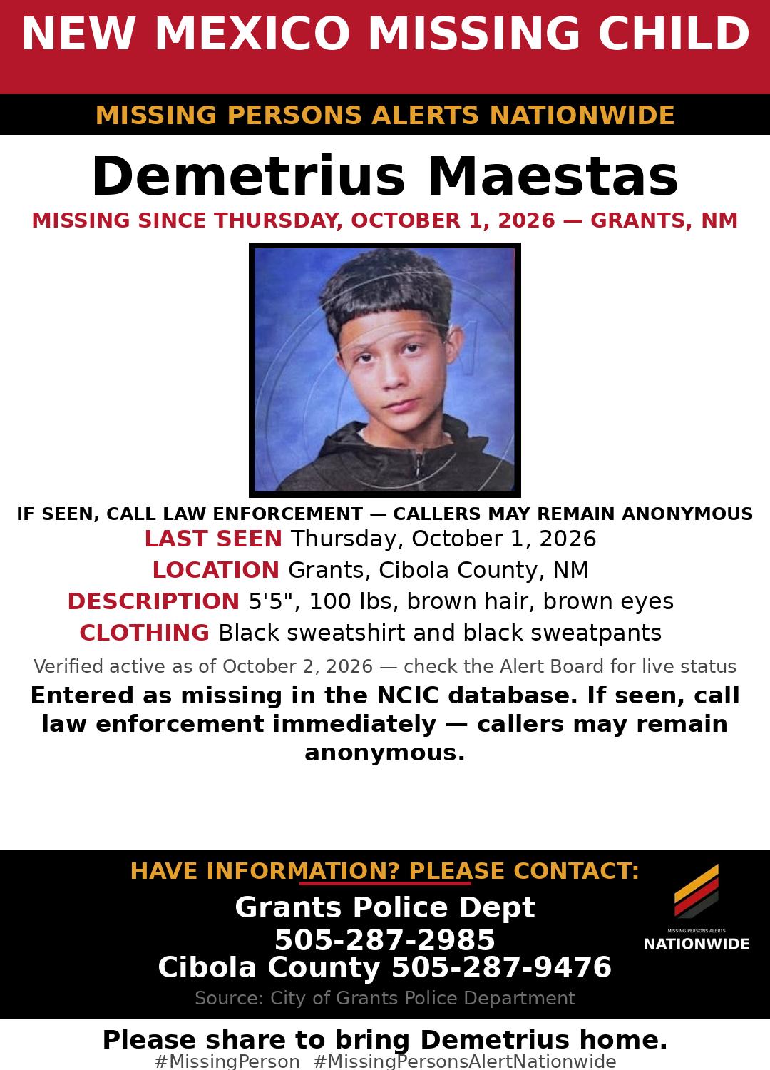 Flyer photo — Demetrius Maestas