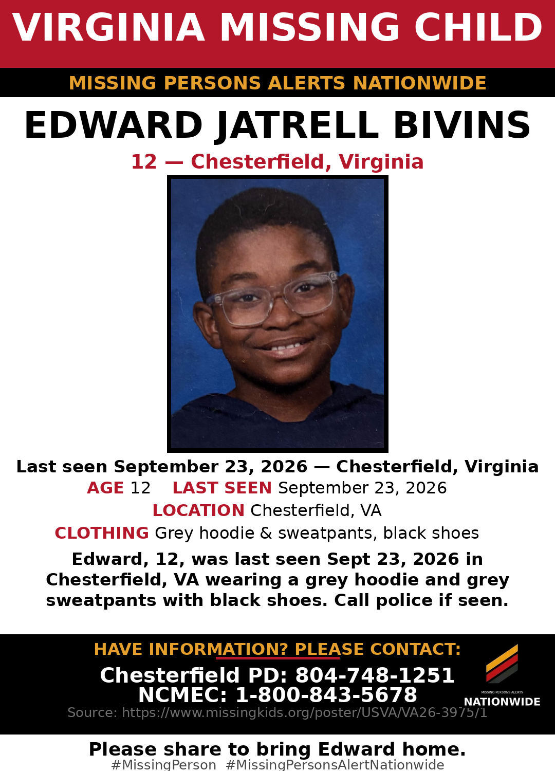 Flyer photo — Edward Jatrell Bivins