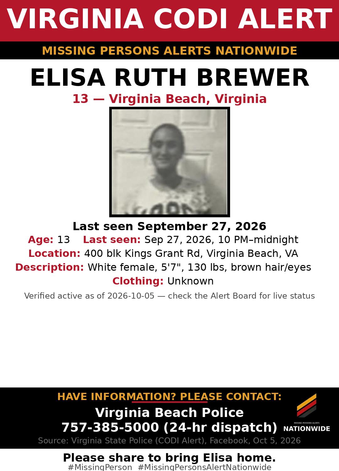Flyer photo — Elisa Ruth Brewer
