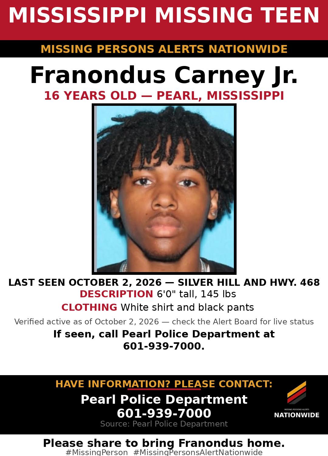 Flyer photo — Franondus Carney Jr.