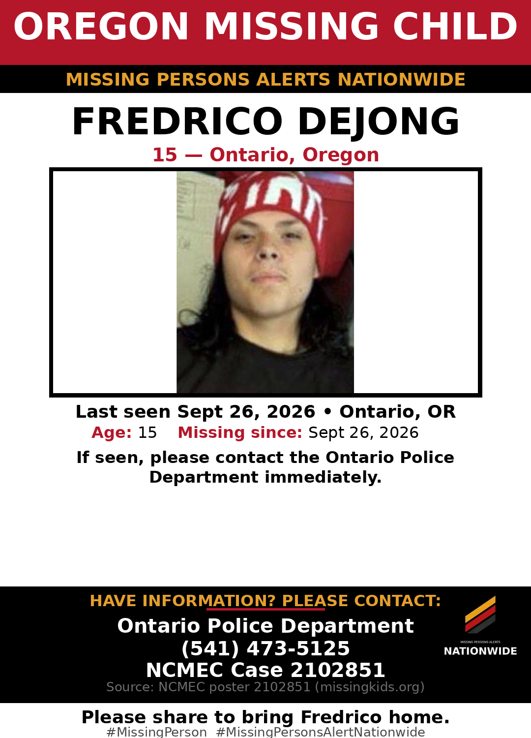 Flyer photo — Fredrico Dejong