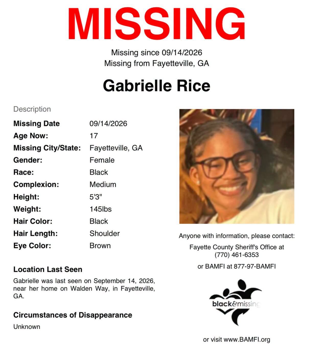 Flyer photo — Gabrielle Rice