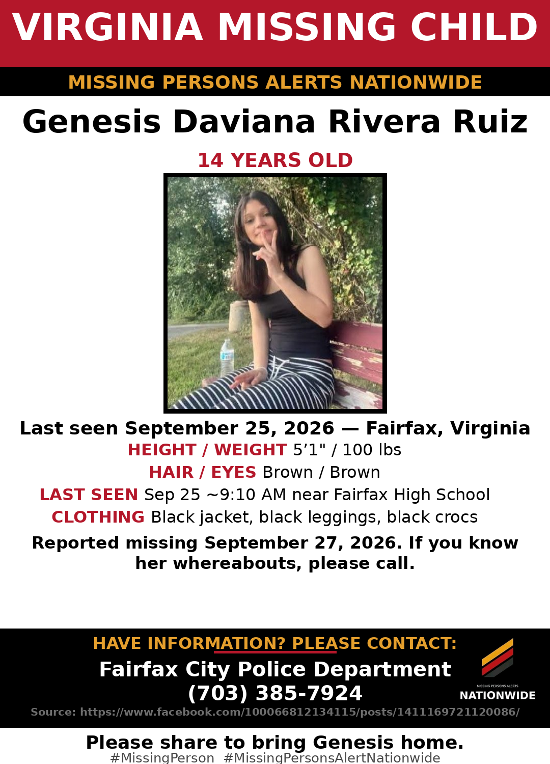 Flyer photo — Genesis Daviana Rivera Ruiz