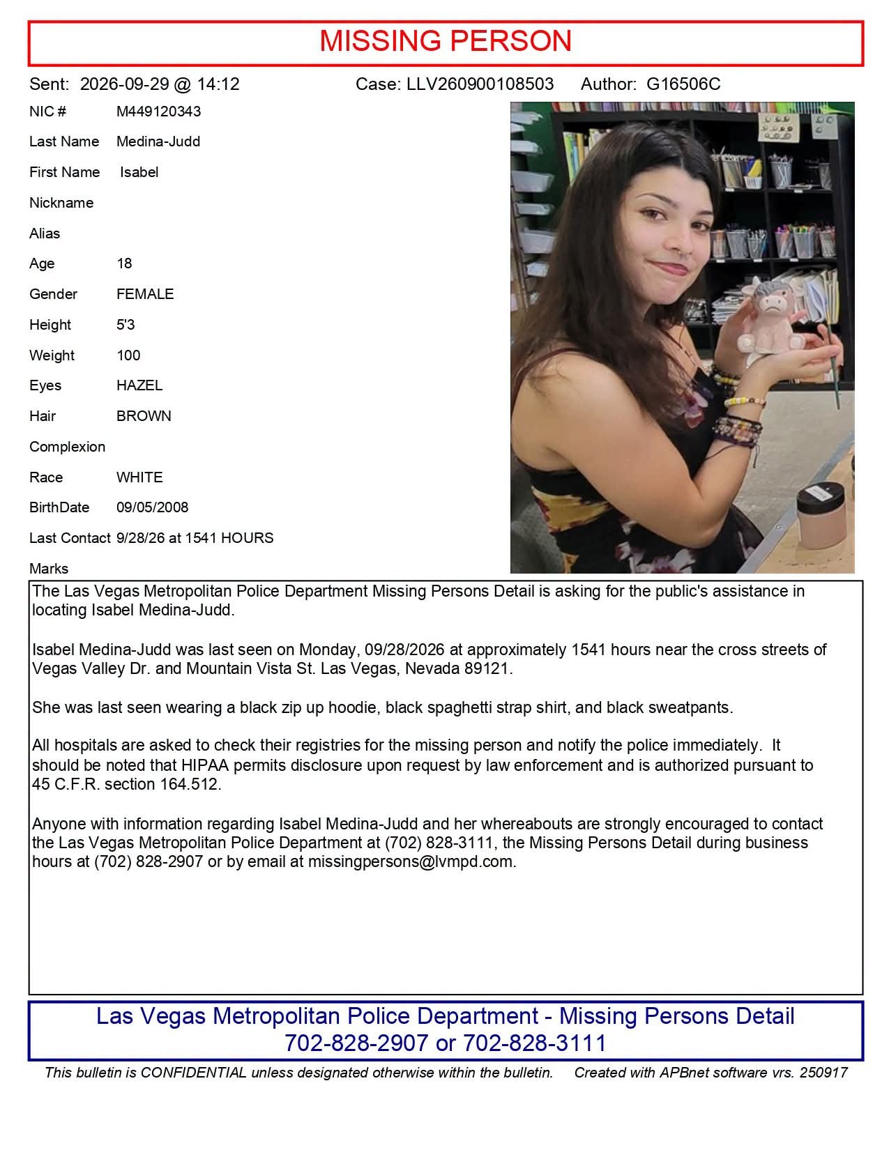 Flyer photo — Isabel Medina-Judd