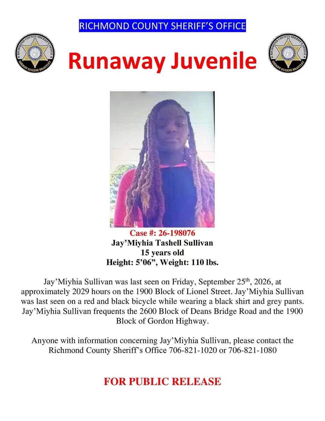 Flyer photo — Jay'Miyhia Tashell Sullivan