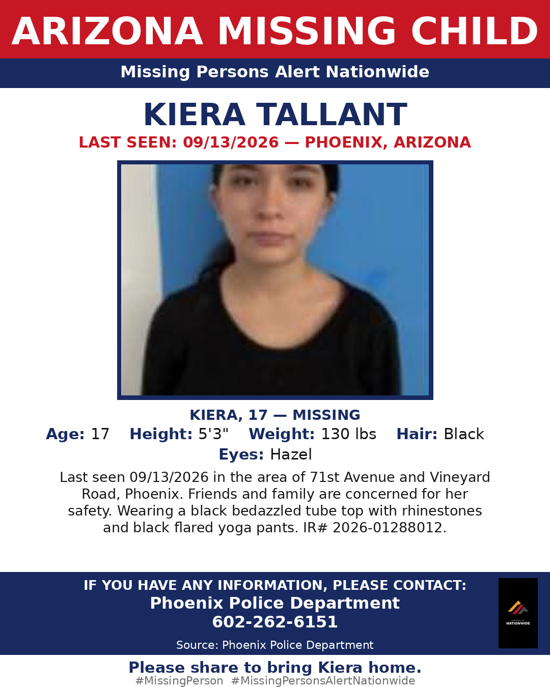 Flyer photo — Kiera Tallant