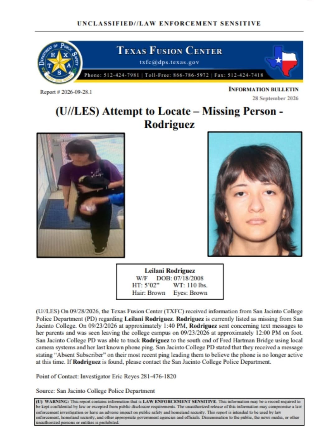 Flyer photo — Leilani Rodriguez