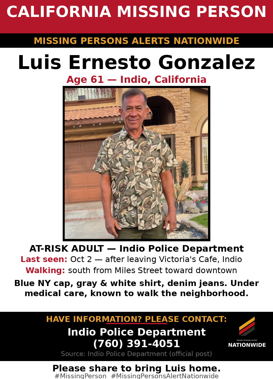 Flyer photo — Luis Ernesto Gonzalez