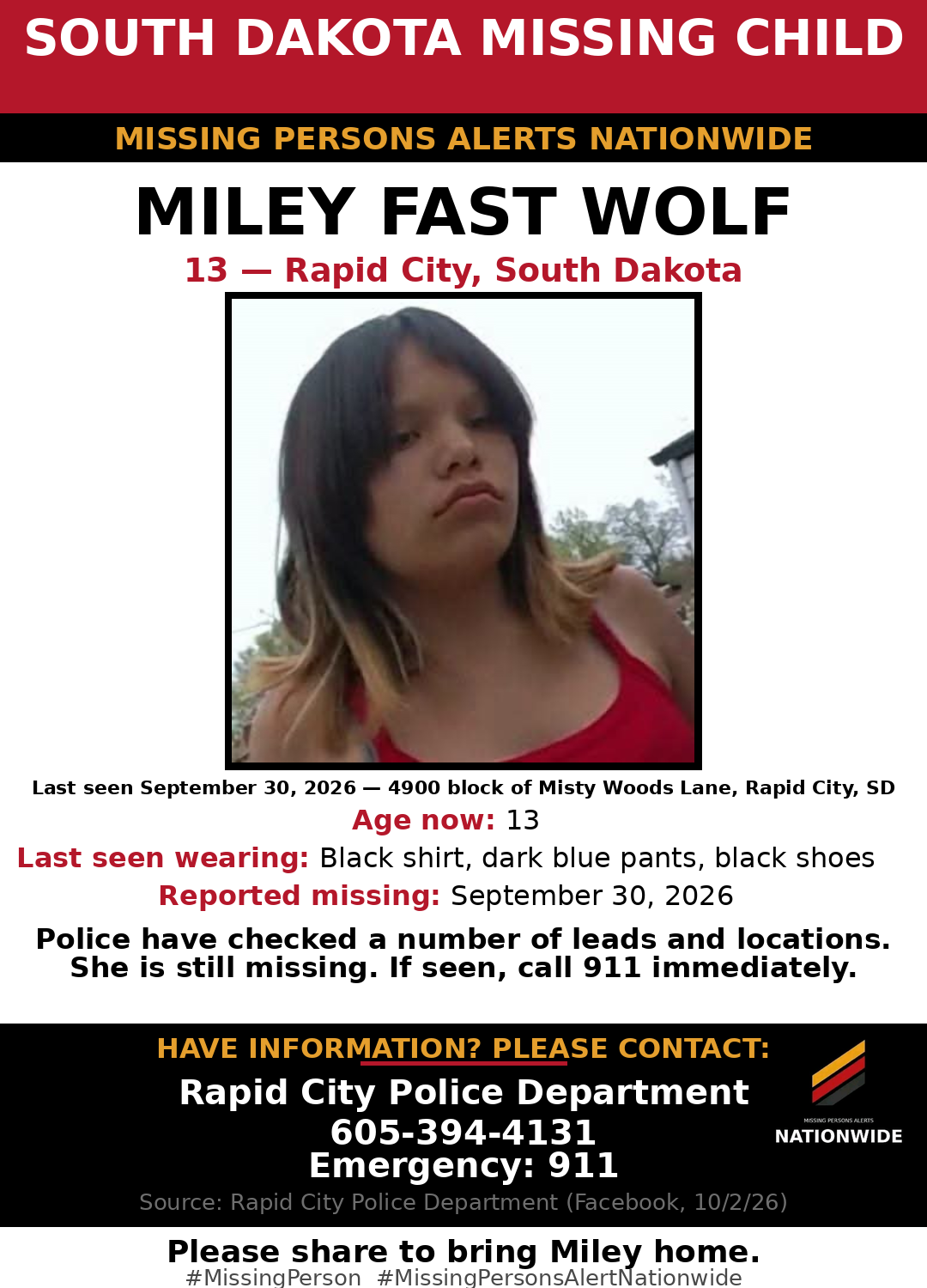 Flyer photo — Miley Fast Wolf