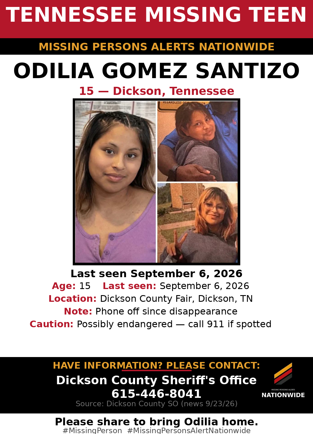 Flyer photo — Odilia Gomez Santizo