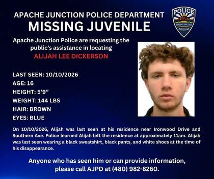 Missing person flyer for Alijah Lee Dickerson