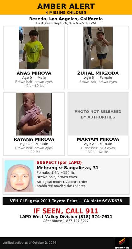 Missing person flyer for Anas Mirova