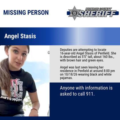 Missing person flyer for Angel Stasis