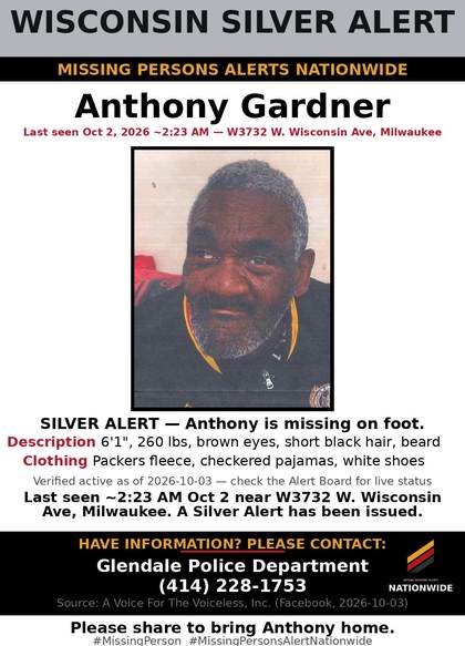 Found safe flyer for Anthony Gardner