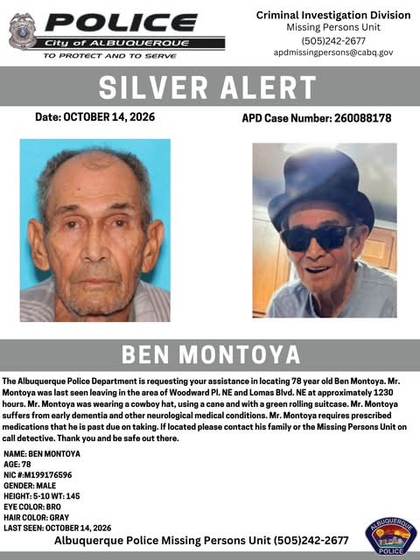 Missing person flyer for Ben Montoya