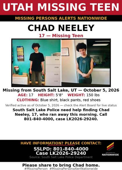 Missing person flyer for Chad Neeley