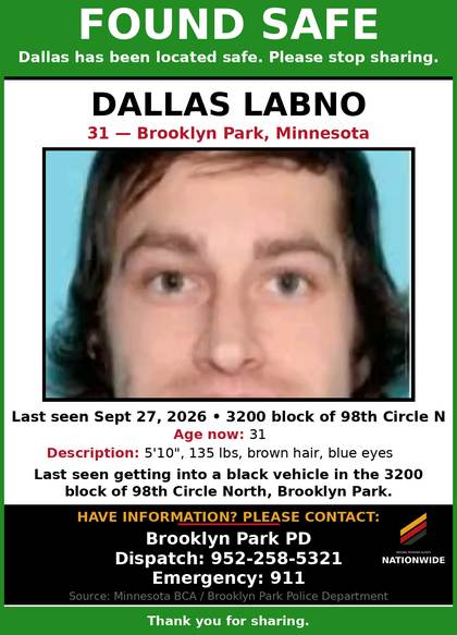 Found safe flyer for Dallas Labno