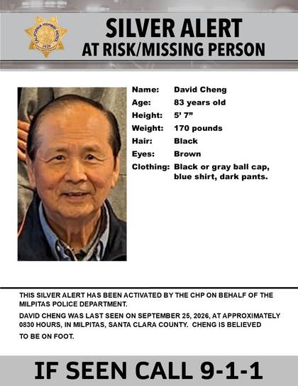 Missing person flyer for David Cheng