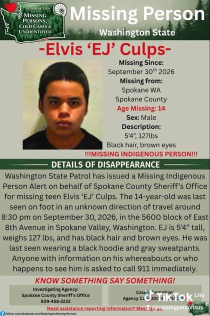 Missing person flyer for Elvis 'EJ' Culps