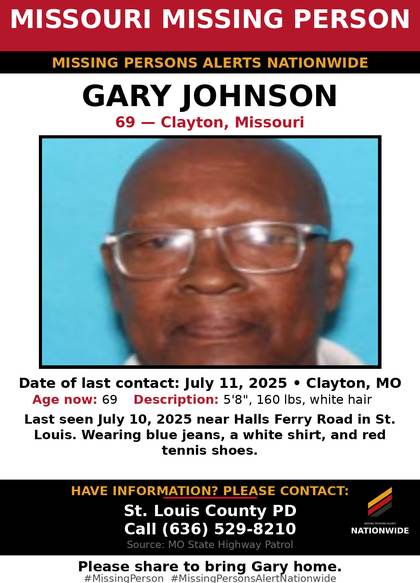 Missing person flyer for Gary Johnson