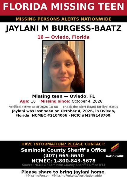 Missing person flyer for Jaylani M Burgess-Baatz