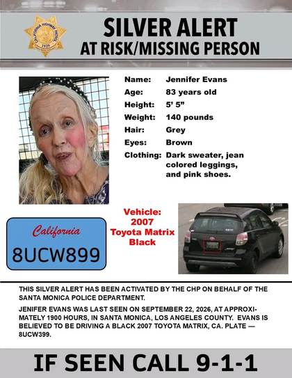 Missing person flyer for Jennifer Evans