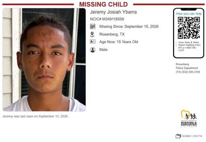Missing person flyer for Jeremy Josiah Ybarra