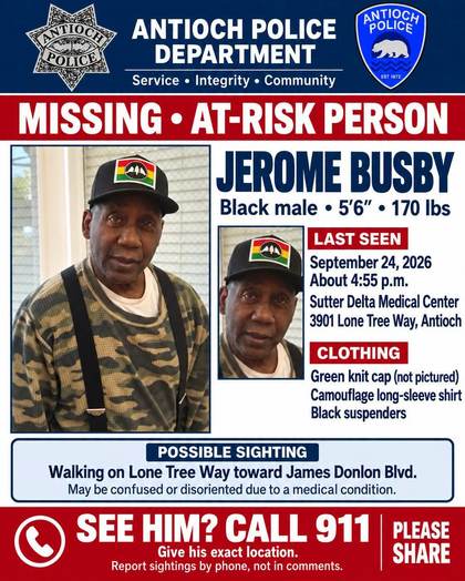 Missing person flyer for Jerome Busby