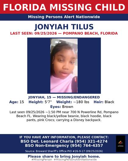 Missing person flyer for Jonyiah Tilus