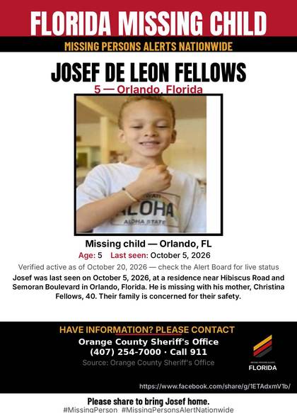 Missing person flyer for Josef De Leon Fellows
