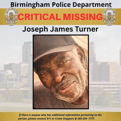 Missing person flyer for Joseph James Turner