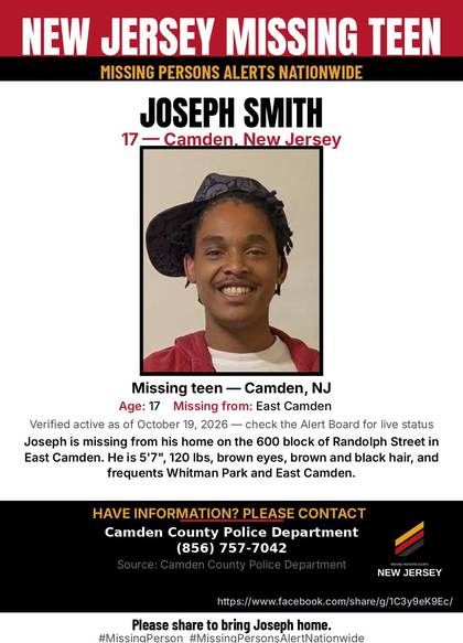 Missing person flyer for Joseph Smith