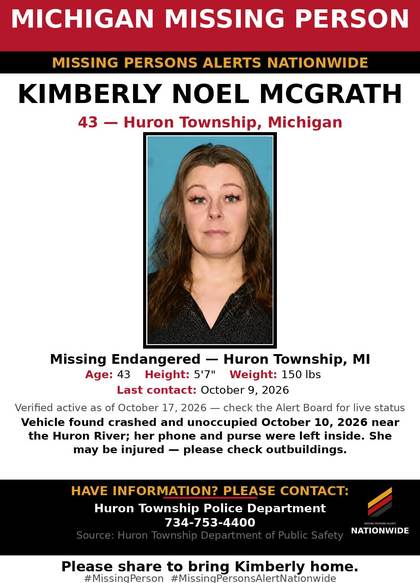 Missing person flyer for Kimberly Noel McGrath