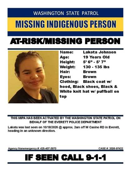 Missing person flyer for Lakota Johnson