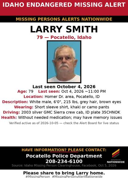 Missing person flyer for Larry Smith