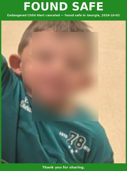 Found safe flyer for Liam Calfee