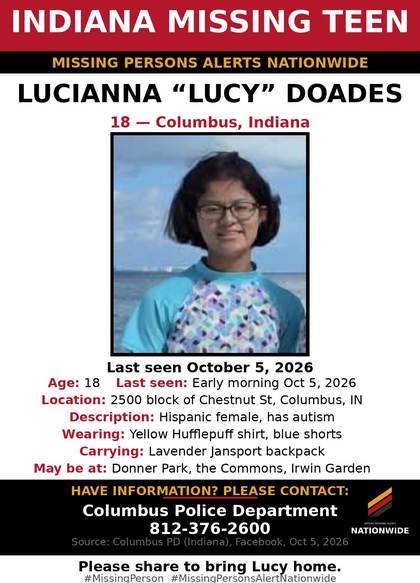 Found safe flyer for Lucianna "Lucy" Doades