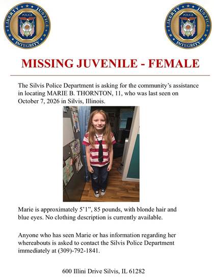 Missing person flyer for Marie B. Thornton