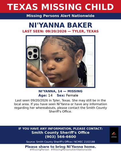 Missing person flyer for Ni'Yanna Baker