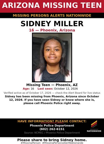 Missing person flyer for Sidney Miller