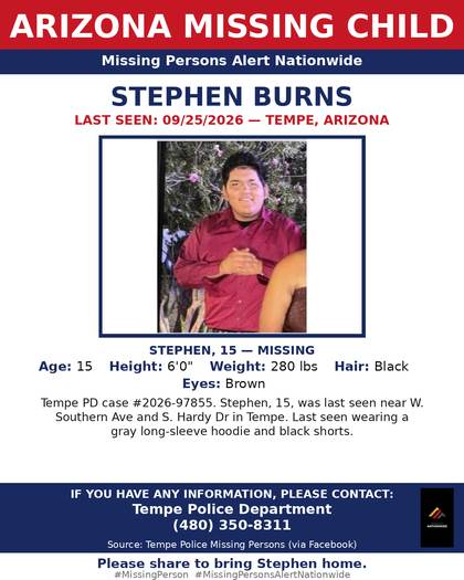 Missing person flyer for Stephen Burns