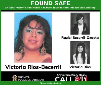 Found safe flyer for Victoria Rios-Becerril